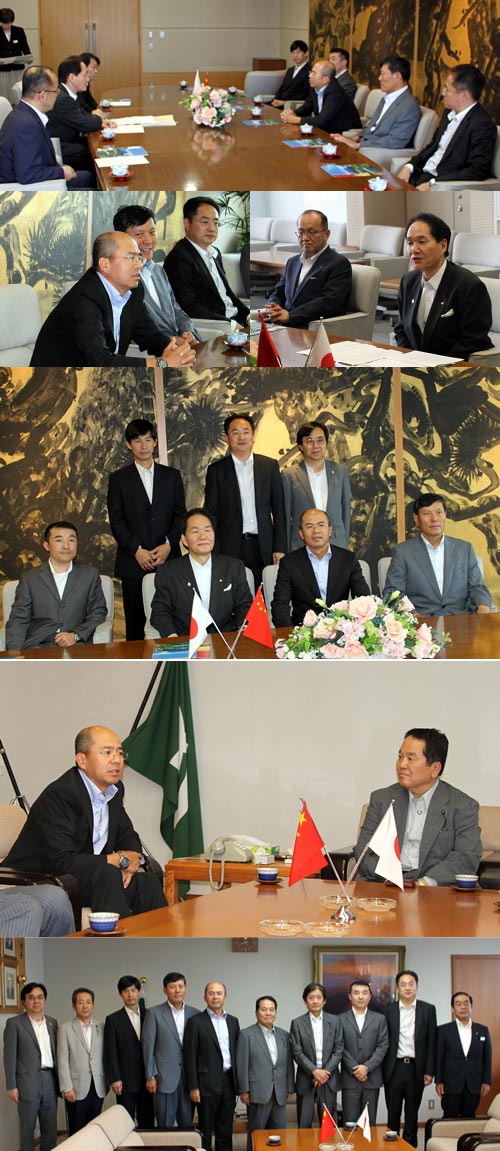 中華人民共和国駐大阪総領事館劉毅仁総領事 浜田恵造香川県知事、平木享香川県議会議長を表敬訪問の写真